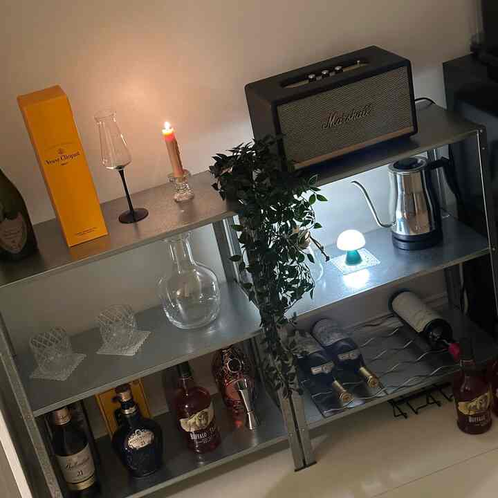 Home bar 🤍 

#winecellar #wineglass #homedecor #homebar #ikea #ikeakitchen #ikeashelf