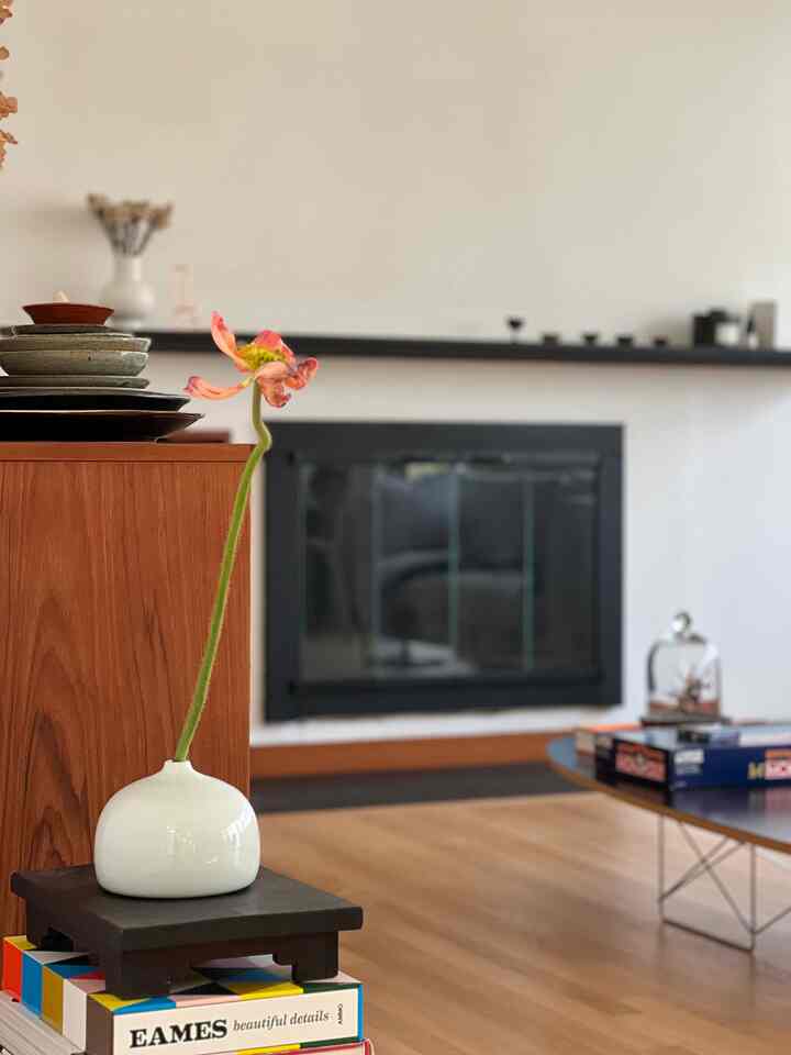 Poppy flower in the livingroom #livingroom #livingroomdecor #eames #hermanmiller #livingroominterior 