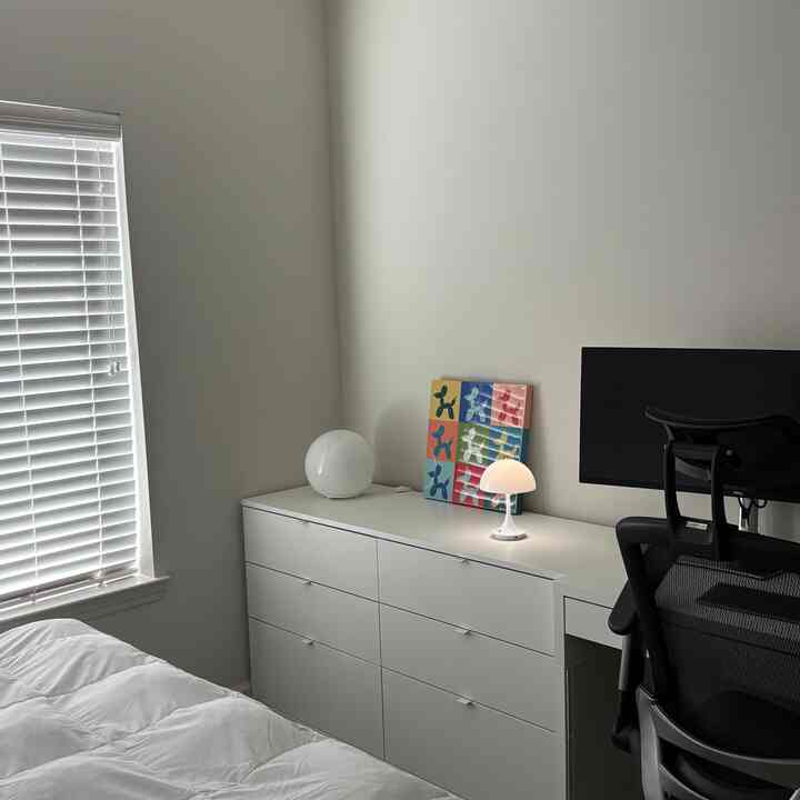 Office room docor👩🏻‍💻🤍 #whiteinterior #officetelinterior #simplelife 