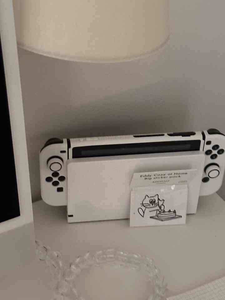 Even my Nintendo is white now—my love for white is unstoppable! 🤍🎮 #nintendo #gameinterior 