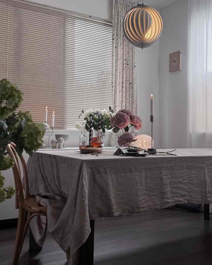 Lovely ♥️

#diningroom #diningroominterior #diningtable #diningchair #tonchair #cheesecake #gobletcup #glassvase #glasscup #lamp #lighting #lightinginterior #moodlighting #tablecloth #plate #candle #flower #flowerinterior 