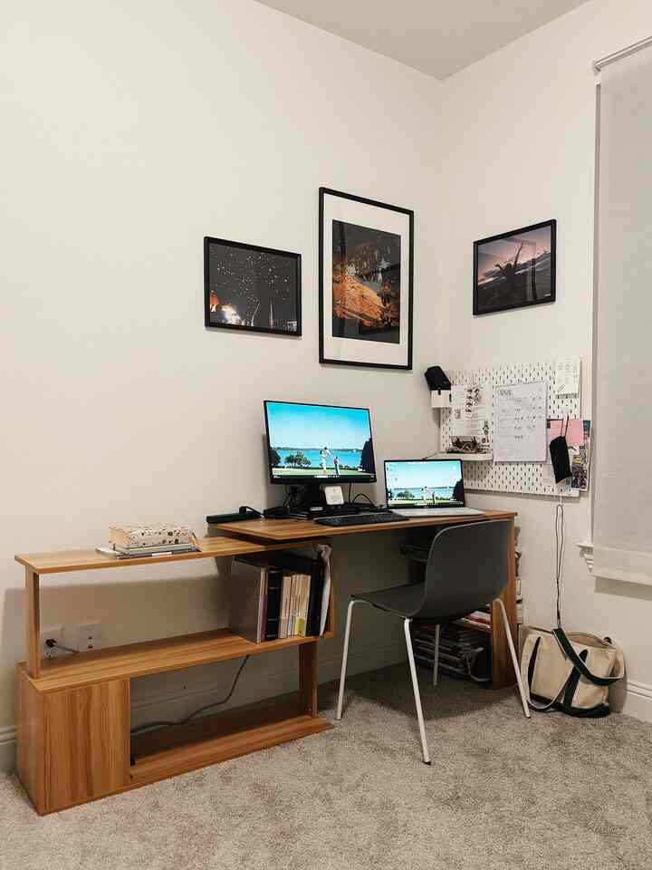 Where I spend a lot of time. Hoping to get a better chair! Any recommendations? 😌 #homeoffice
#haychair