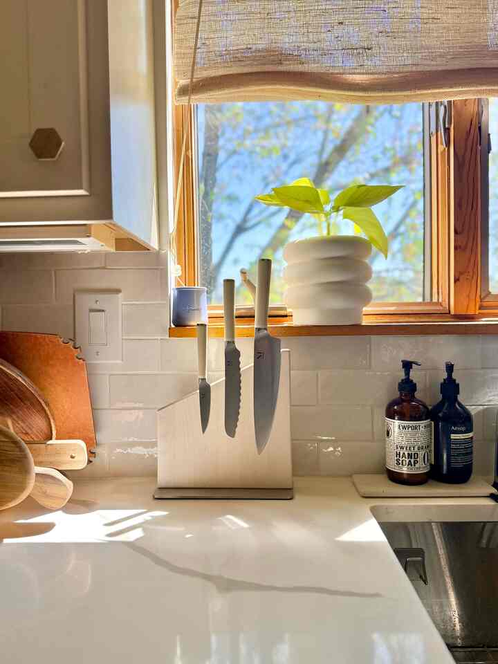 My new plant absolutely loves basking in the sun.
#kitchen #modern #natural #bright #sunlight #clean #warm