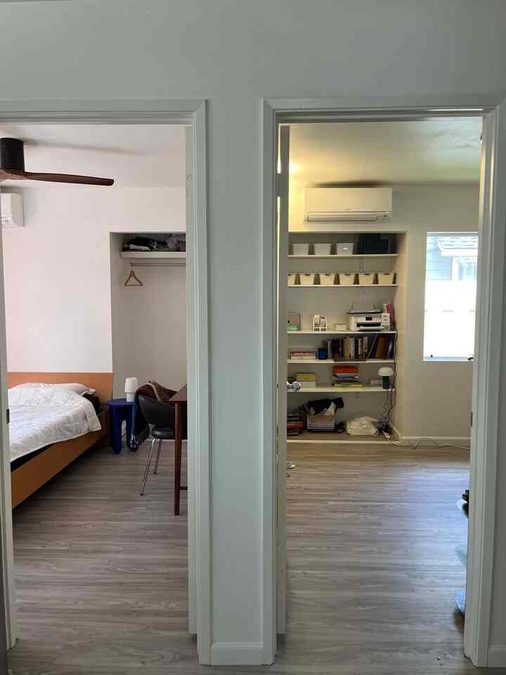 Guest bedroom vs. office room — side by side ✨ Loving how each space has its own vibe but still feels connected. #guestroomdecor #officedecor #homedetails #interiorinspo #cozyhome #modernhome #workspaceinspo #simpledecor #homevibes #smallspacedecor #designinspo