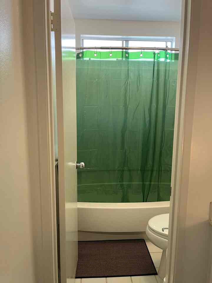 Bathroom tip: if you cut the plastic inner shower curtain a little shorter, it won’t get moldy as easily! 🙌 Still waiting for the outer curtain and a new bathroom mat — stay tuned! #bathroomtips #moldprevention #bathroomdecor #smallspacetips #homedetails #bathroominspo #simpleliving #homehacks #cozyhome