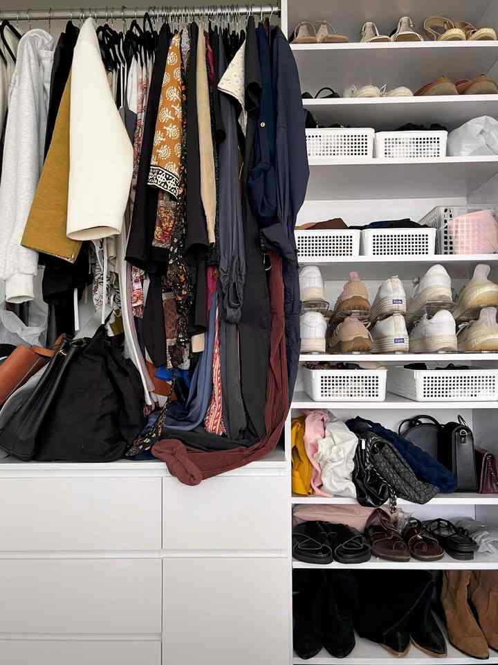 Finally done with my closet organizing… kind of! 😅 This ClosetMaid closet shelf and dresser from Wayfair have been life savers. Can’t believe how much more organized everything feels! #closetorganization #wayfairfinds #closetshelving #homeorganization #storagesolutions #organizedliving #closetgoals #interiorinspo #homevibes #affordabledecor