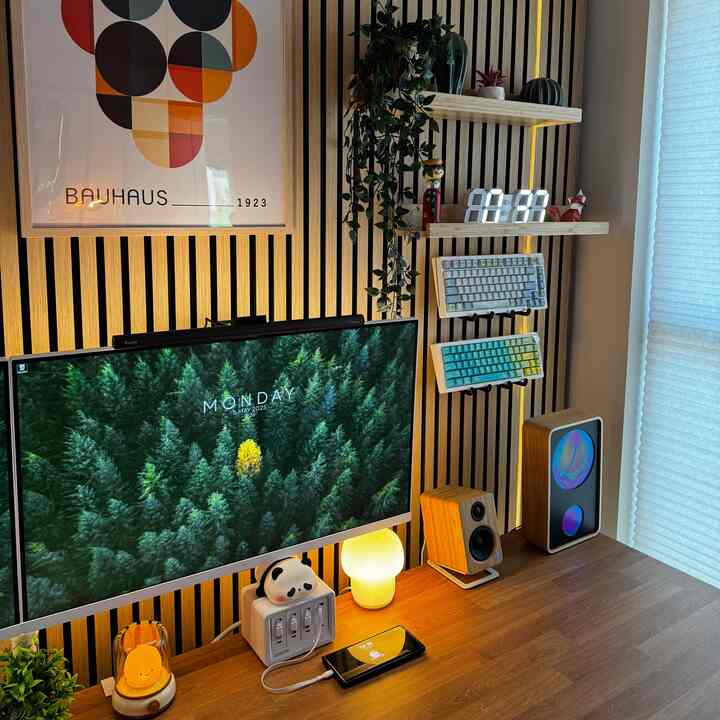 Cozy desktop wallpapers can turn your monitors into decor as well!
#desktop #homeoffice