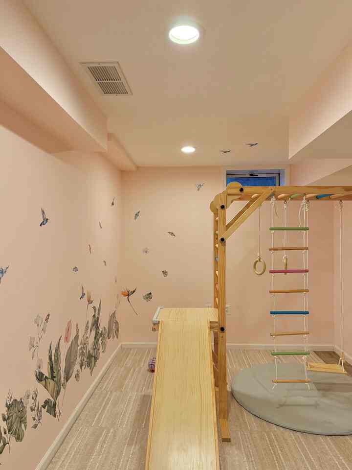 Just finished setting up a cozy playroom for our girls in the basement!
Soft colors, lots of climbing fun, and a little basketball hoop—perfect for endless play and imagination.
Can’t wait to see all the memories they’ll make here!
#home504 #playroom #playroominterior #basement #kidsplayroom #indoorplay #junglegym 