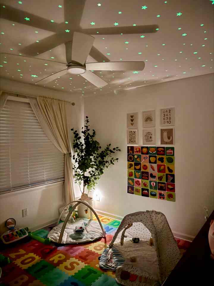A daddy-made galaxy for our little star ⭐️👶🏻🌌 I’ve never seen love shine so bright 🥹💛🌟 

#babyroomdecoration #babyroominterior #baby #babyroom #nursery #nurseryinterior #nurserydecoration #nurserylighting #nurseryfurniture #playroom #playroominterior #cozy #cozyroom #cozyhome 