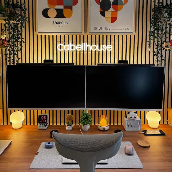 Two monitors makes me more productive.  What about you?
#cozyoffice #office
