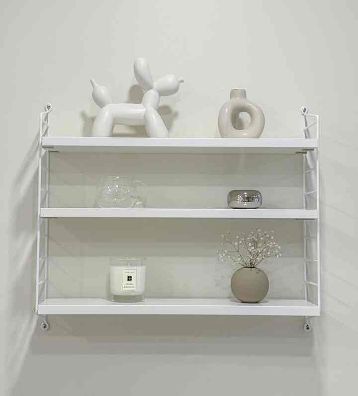 Recommend me what items I should put on this string shelf! 🥹 #stringsystem #homedecor 