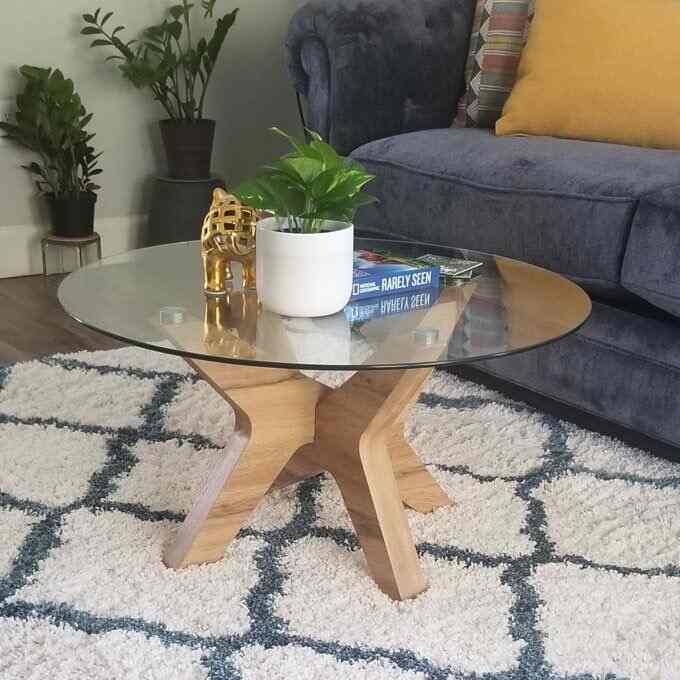 Glass, wood, and woven details create a beautiful focal point. #homeinspo #cozyvibes #interiordecor