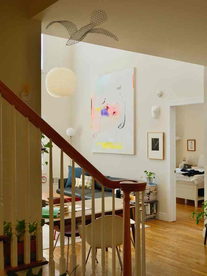 Three days of heat wave is over. I can finally open the windows and get some summer breeze in! 

#livingroom #livingroominterior #livingroomdecor #paperlampshade #mobile #airmonitor #floorlamp #bookstorage 

