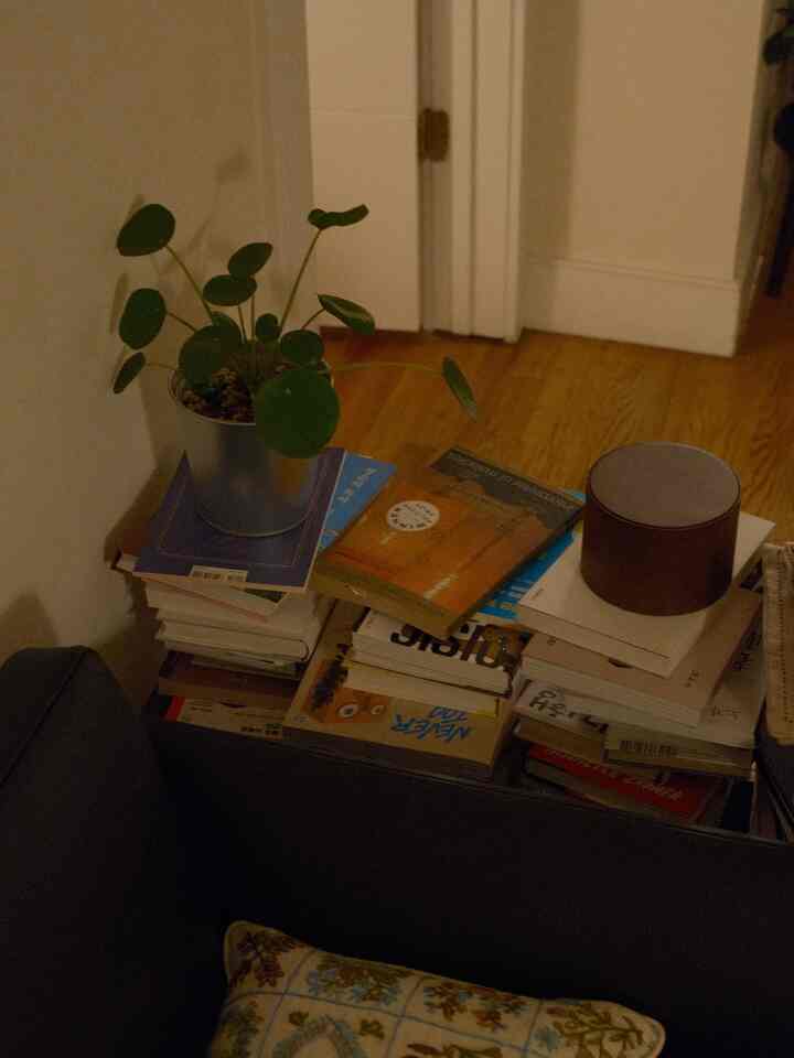Books, plants, soft light. Not arranged, just resting where they landed.

#cornersofmylivingroom #livingroomdecor #tablelamp #portablelamp #plantpot #terracottapot #paperlamp #cozy #nightvibes
