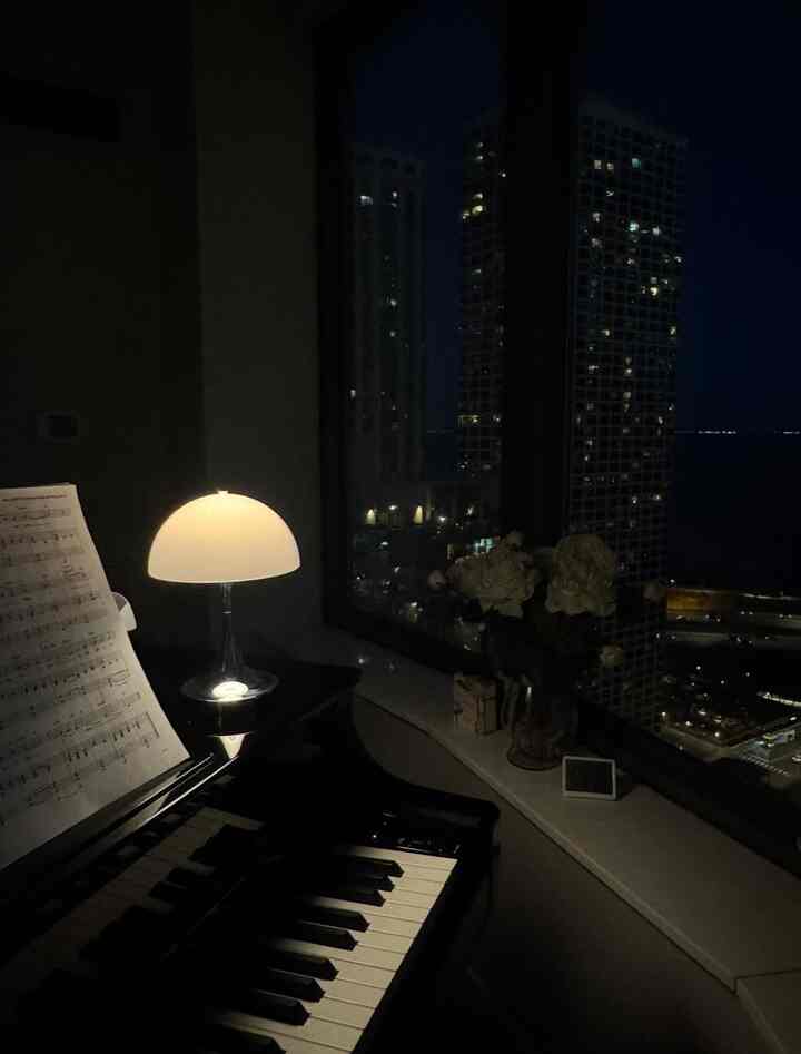 A quiet night in the piano room.
#yamaha #piano #grandpiano #livingroom #lamp #nightview #pianoroom #music #LouisPoulsen 