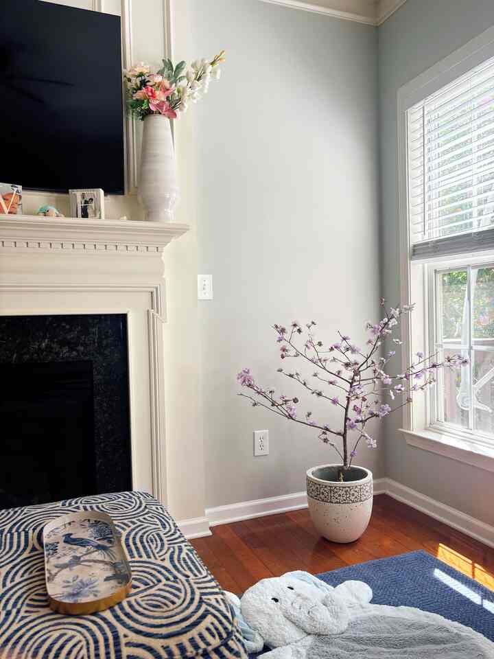 Summer light and Christmas glow — this corner changes with the season, giving me little moments of rest in busy mom life.


#summervibes #summerinterior #summerdecor #cozylivingroom #cozyhome #cottagecore #seasonalliving #takearest #christmasdecor