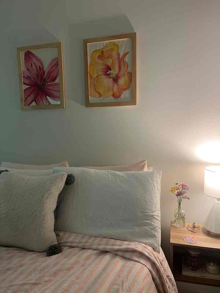 cozy morning in my room are the best #bedroom #bedroominterior #beddibg #bedsheets #duvetcover #woodenframes 
