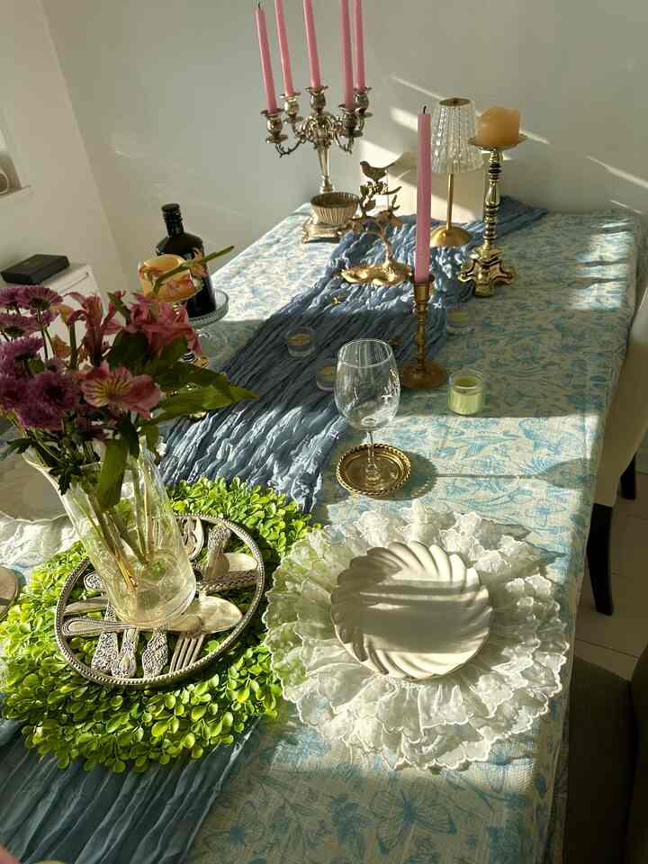 Tagged posts featuring Blooming Easter Blue Bunny Rabbit Floral Tablecloth 2