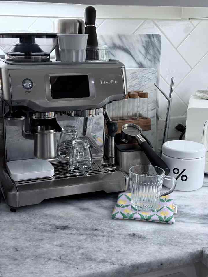 Unpaid barista at home☕️ 

Obessed with the coaster gift from Ohouse! The colors are so fun!😽


#coffee #coffeelover #coffeeaddict #homecafe #kitchen #kitcheninterior #weekend #love #cozy #fall