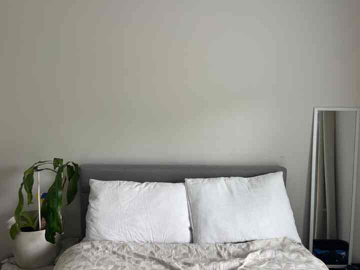 now to just hang some art work above the bed 

#bedroom #guestbedroom #minimalbedroom #minimalroom #whitesheets #linen 