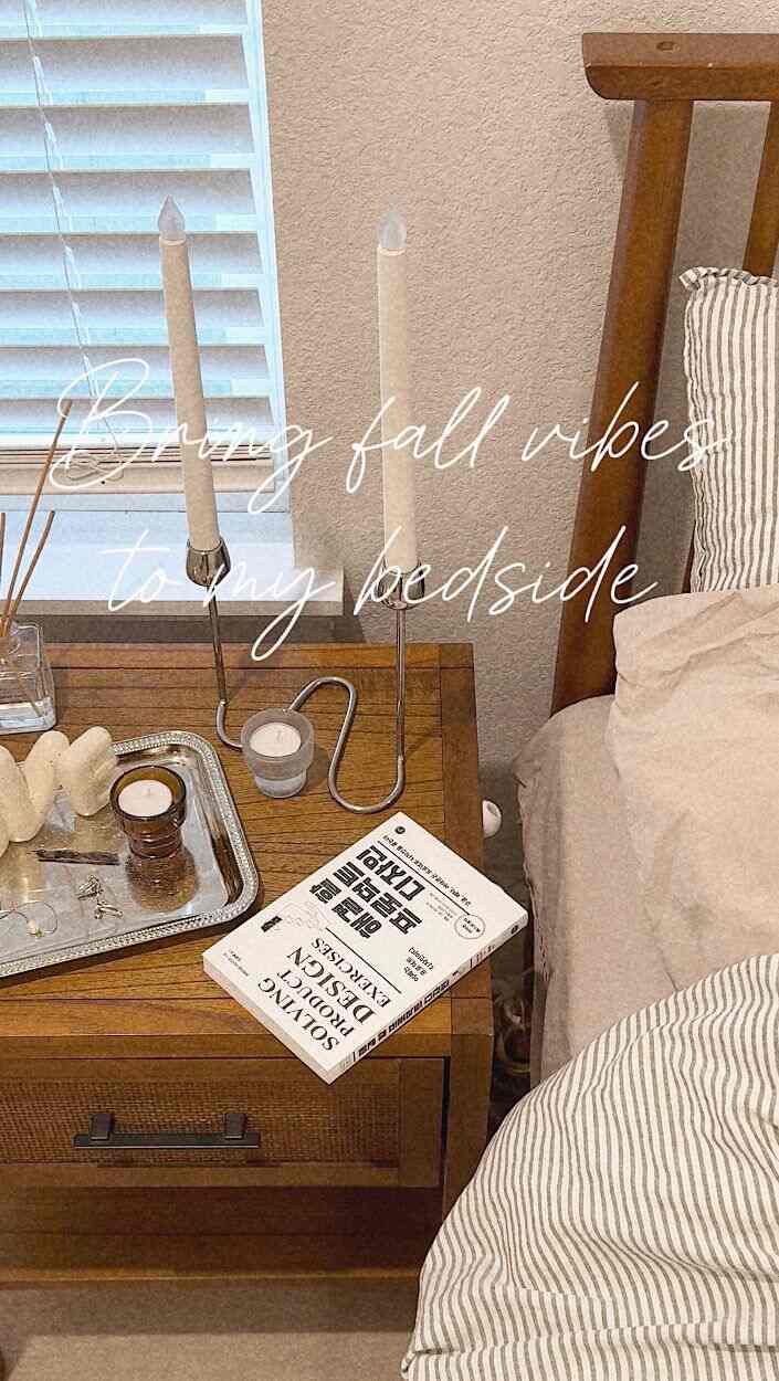Bring fall vibes to my bedside 🛏️

#fallvibes #autumndecor #simplefall #fallinspiration #falldecor #cozyhome #bedroomdecor #fallaesthetic #cozyvibes #neutralhome #seasonaldecor #homedecorideas #fallmood