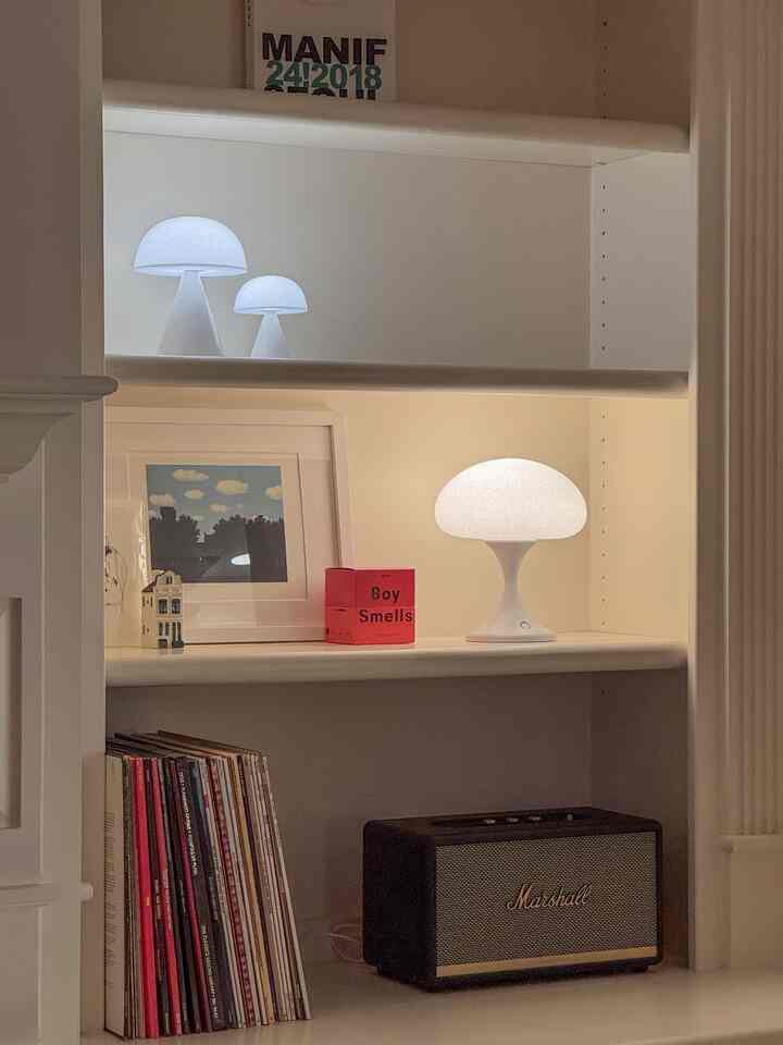 Shelfie game? Strong🤍
.
.
.
#shelfinterior #shelfdecoration #lamp #portablelamp #speaker #minimalwithmood
#minimalinterior #minimal 