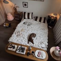 A bedroom infused with deep brown, capturing the essence of late autumn.🍂
#bedroom #bedroominterior #bedding #pillowcase #pillowcover #bench #coffee #lamp #lighting #lightinginterior #candleholder #sidetable #posterframe #canvasframe #wallart #vase #bedroomdecor #autumndecor #fallstyling 