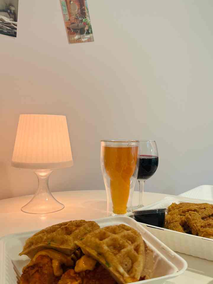 A cozy drink moment lit by the LAMPAN lamp — the glow makes it even more delicious.

#ikea #tablelamp #drink