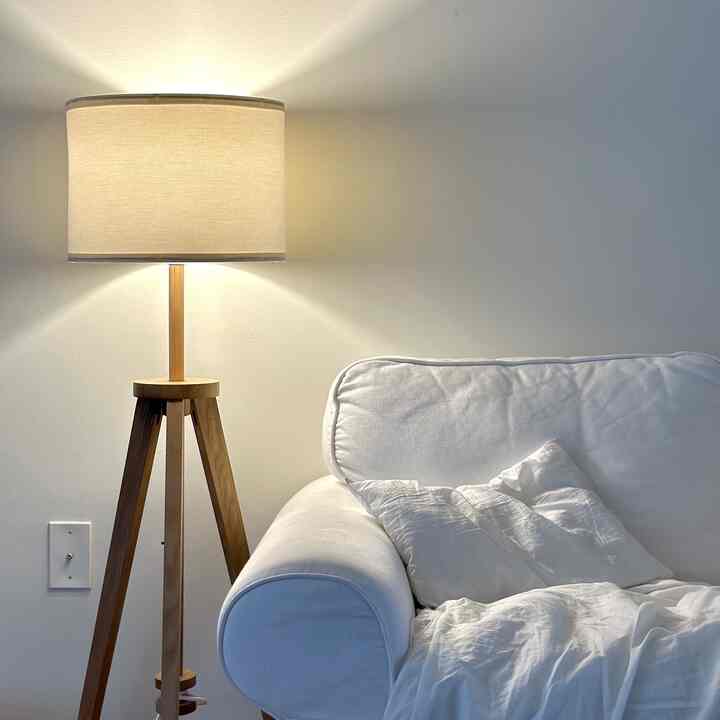 #cozy #white #linen #woodlight #warmlight #upplandsofa #ikeasofa #floorlight #ikealight