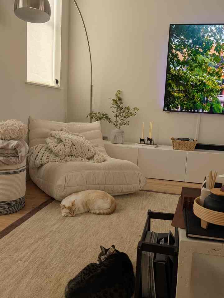 A mid day nap is the best feeling on the weekends ✨

#cozy #beige #neutral #cats