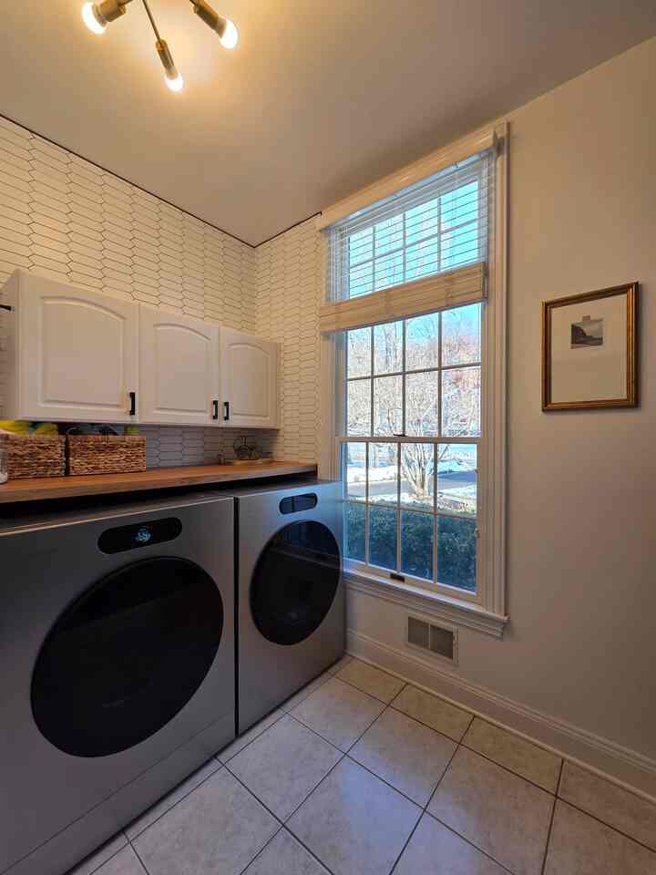 New friends in my laundry room. 
Clean front and sophisticated color added modern color to the laundry room. 
#washeranddryer #laundryroom