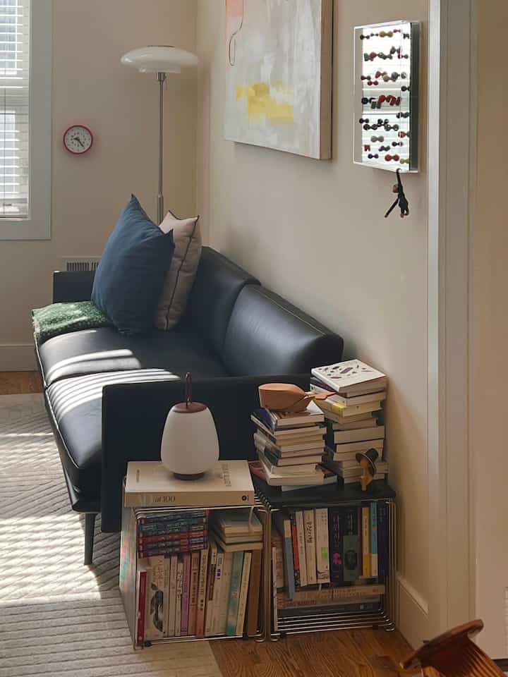 I have a black sofa and wanted that to be the highlight of my living room. Because of that, I opted for simple steel shelves to hold my books so that it doesn’t take attention away from the look of the sofa. You can do spring in black color 🖤
#livingroominterior #livingroom #livingroomdecoration #sofa #shelves #bookshelf #black 