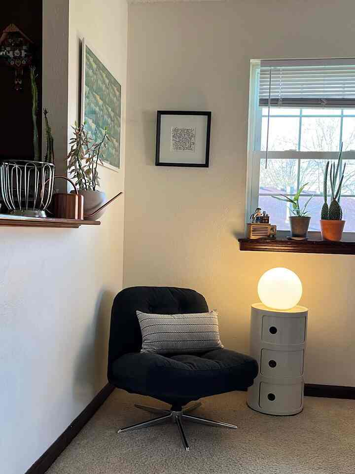 The IKEA Fado lamp transforms your space with its modern warmth, all for under thirty dollars. It's a stunning addition that truly elevates your surroundings.

#spring #lamp #ikea #livingroom #armchair 