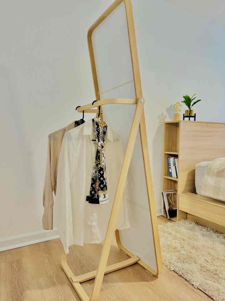 This mirror isn’t just for checking outfits—it is part of the outfit. Scarves on display = storage I actually want to look at! 

#mirror #mirrorinterior #storage #storageorganization #organize #Organizingclothes #organizedstorage #organizingtips #clothesstorage #clotheshanger #ikea #ikeamirror #ikeafurniture #cozy #cozybedroom #cozyroom #cozyhome #cozyinterior #homedecor #interior #집꾸미기 #인테리어 #홈스타일링 #이케아 #거울