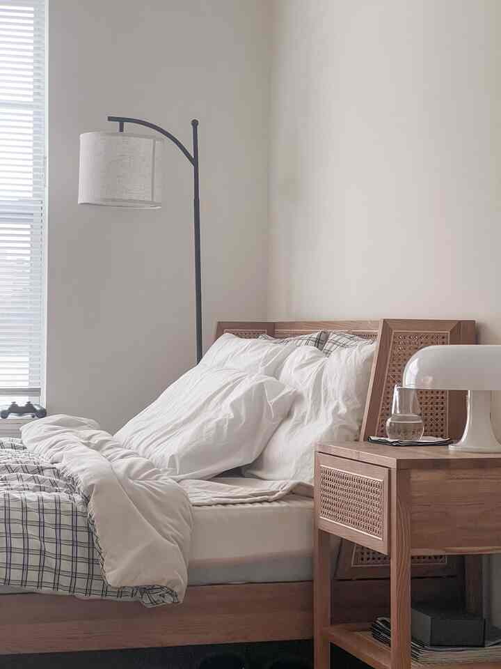 I bought a small cup set for water by my bedside, perfect for mornings and nights. It was under 50 bucks, but feels worth way more, like 500!


#bedroom #bedroominterior #duvetcover #woodenfurniture #WoodInterior #wood