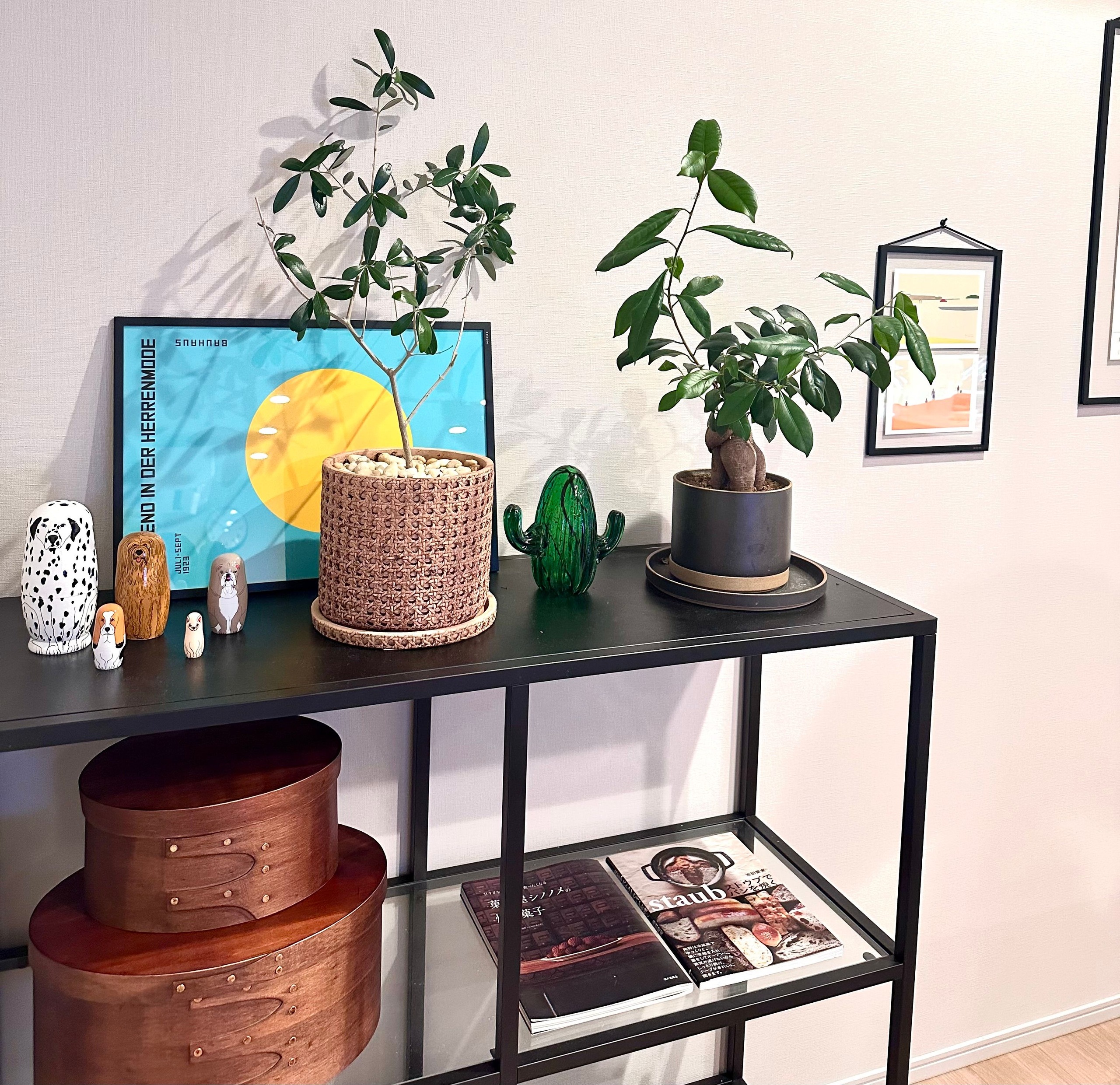 美品　VITTSJÖ ヴィットショー シェルフユニット　2個セット VITTSJÖ ヴィットショー シェルフユニット, ブラックブラウン, ガラス