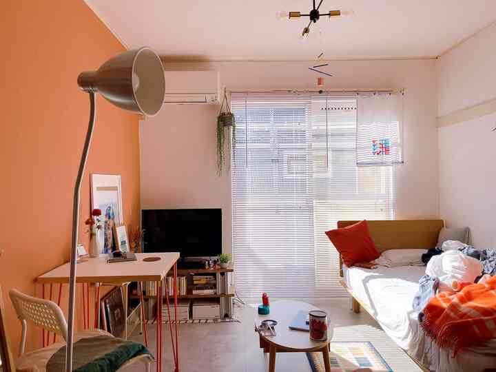 🇯🇵 1R｜心躍るオレンジでつくる🍊こだわりのワンルーム