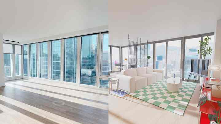 📌 Living room makeover: Postmodern 888 sq ft apartment ($6000 budget)