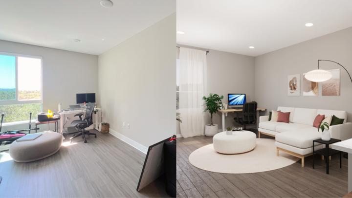 📌Living room makeover: Scandi Minimalist 788 sq ft ($6000 budget)