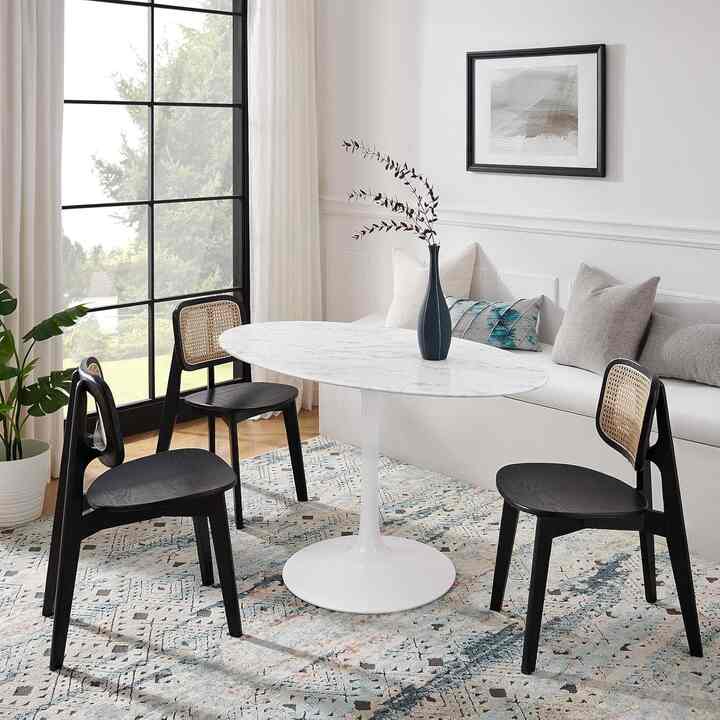 Modway Lippa 54" Oval-Shaped Mid-Century Modern Dining Table