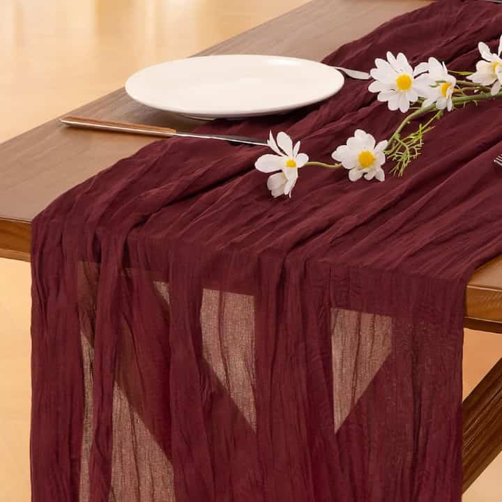 Socomi Burgundy Red Christmas Table Runner