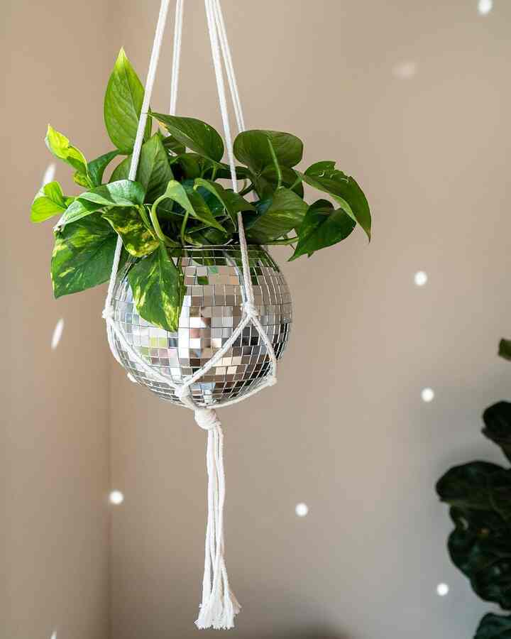 Hanging Disco Ball Planter 8"