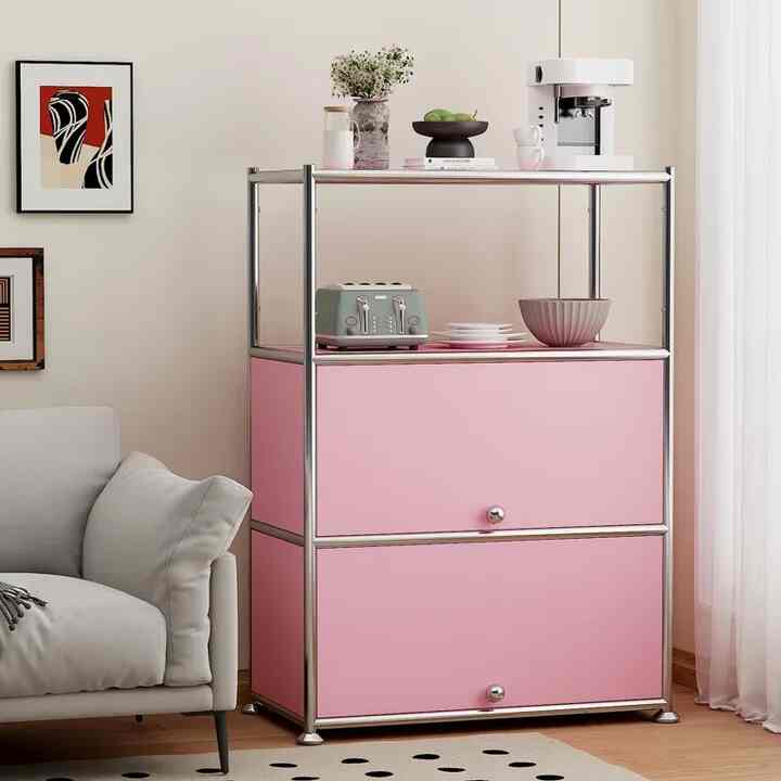 2 - Door Accent Cabinet with Adjustable Shelves