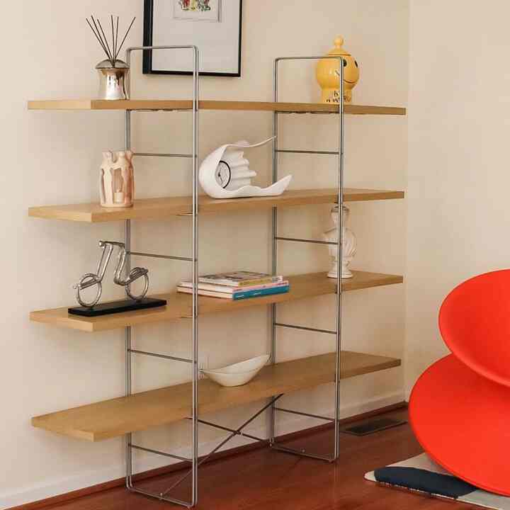 4-Shelf Natural Metal Vertical Storage Display Rack (Discontinued)