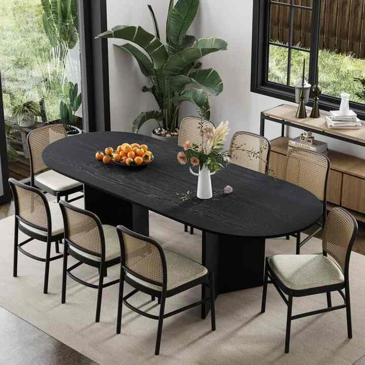 Chantae 33.5"W×30"H Oval Wood Dining Table