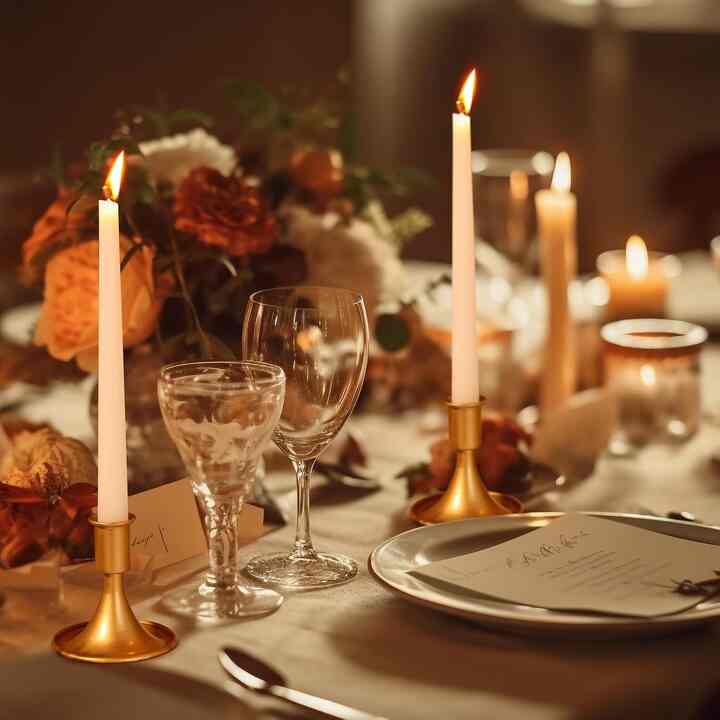 Suclain 24 Sets Gold Taper Candle Holder