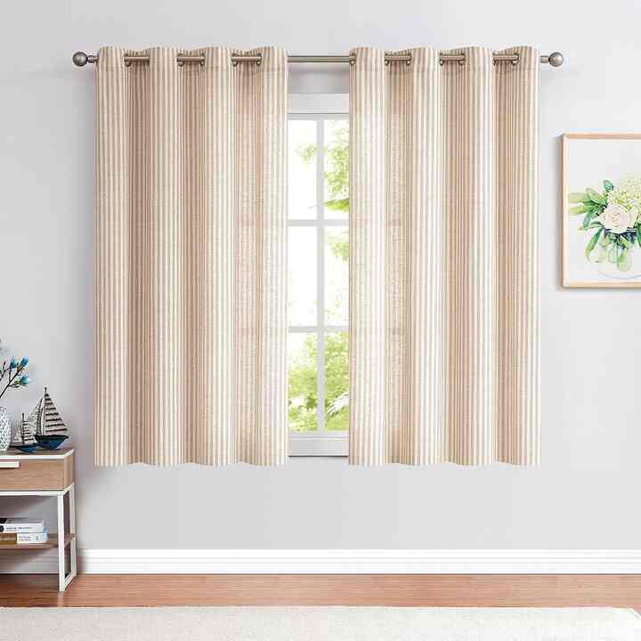 COLLACT Taupe Striped Linen Curtains (Multiple options)
