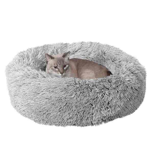 Calming Cuddler Long Fur Donut Dog Bed (4 colors)