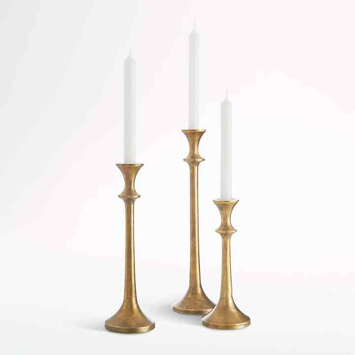 Emmett Antique Brass Taper Candle Holders
