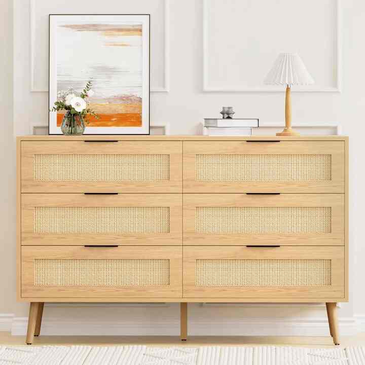 REHOOPEX Natural Rattan Dresser